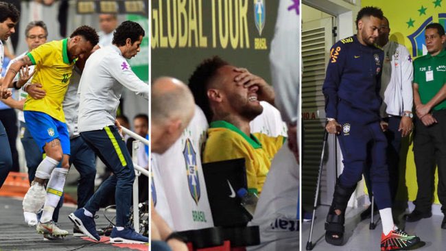 FJepa50's tweet photo. DRAMA‼️
-Neymar tiene una ligera rotura de tobillo y entre lágrimas y cojeando se pierde la copa America. https://t.co/MxN3KuNyGH