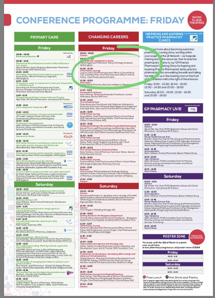 Louisa Conlon (@louisaconlon) on Twitter photo Greatly anticipating the wealth of knowledge and work that will be on display at #ClinicalPharmacyCongress tomorrow! Catch myself and <a href="/AdeleMott/">Adele Mott</a> in the #ChangingCareers section for a session on the #CPhO Fellowship Journey at 10:00! #CPC #CPC19 #CPhOFellows Greatly anticipating the wealth of knowledge and work that will be on display at #ClinicalPharmacyCongress tomorrow! Catch myself and <a href="/AdeleMott/">Adele Mott</a> in the #ChangingCareers section for a session on the #CPhO Fellowship Journey at 10:00! #CPC #CPC19 #CPhOFellows
