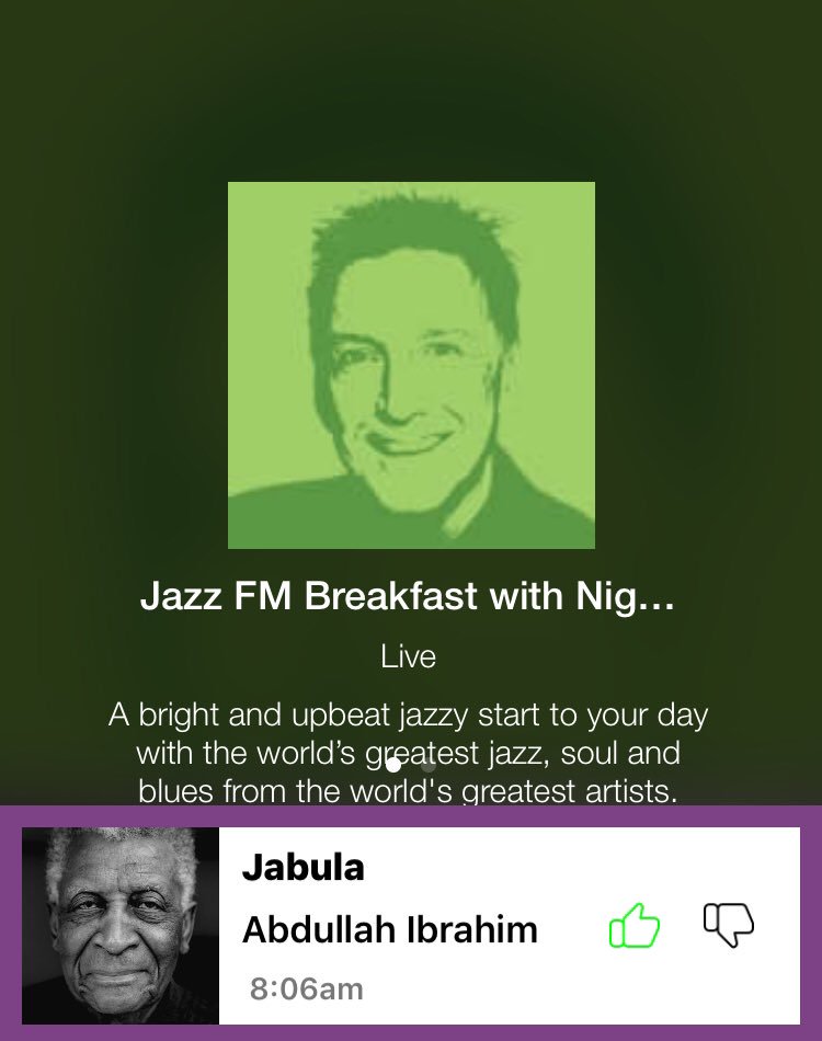 @lovenigel @jazzfm @JAZZFMSA Now, you making my morning. ❤️❤️❤️ @Stellarated @ICASA_org #jazzfmbreakfast proudly South African legend