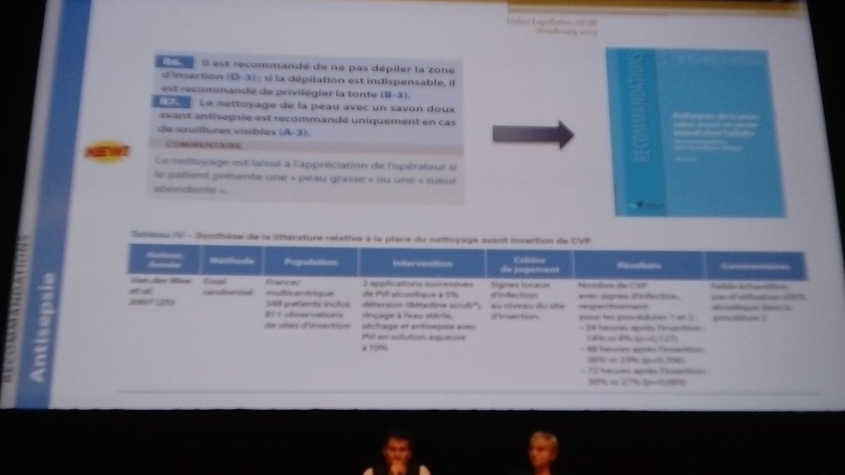 LaSF2H's tweet photo. Fait marquant #antisepsie #cathéterpériphériques @didier_dlepell #SF2H2019 https://t.co/ciSdGjufry