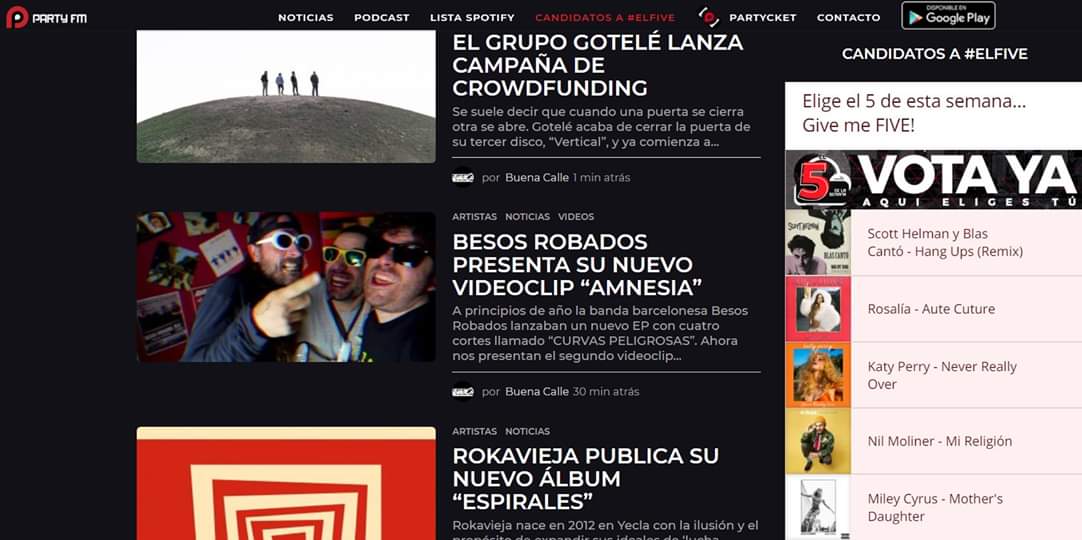 Nuevas publicaciones en nuestra sección 😃 situada en la web de @partyfmradio.
/
partyfmradio.es
/
/
#rokavieja @ROKAVIEJA
#gotele @GoteleBand @musichunters_es #crowdfunding #besosrobados @besosrobados