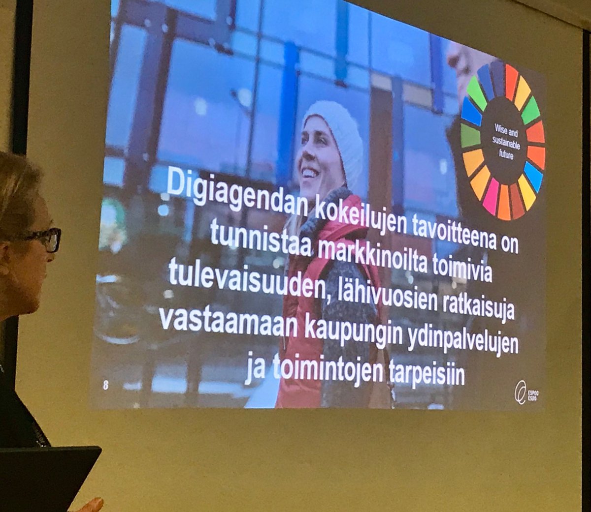 AntolaTuula's tweet photo. #Espoo on sitoutunut YKn kestävän kehityksen #Agenda2030 tavoitteiden #SDGs toteuttamiseen - #digitalisaatio #digiagenda on tärkeä mahdollistaja tähän. Tervetuloa mukaan digikokeiluihin kanssamme kehittäjäkumppanit! ⁦@PSutinen⁩ https://t.co/nRkkkX2mCc