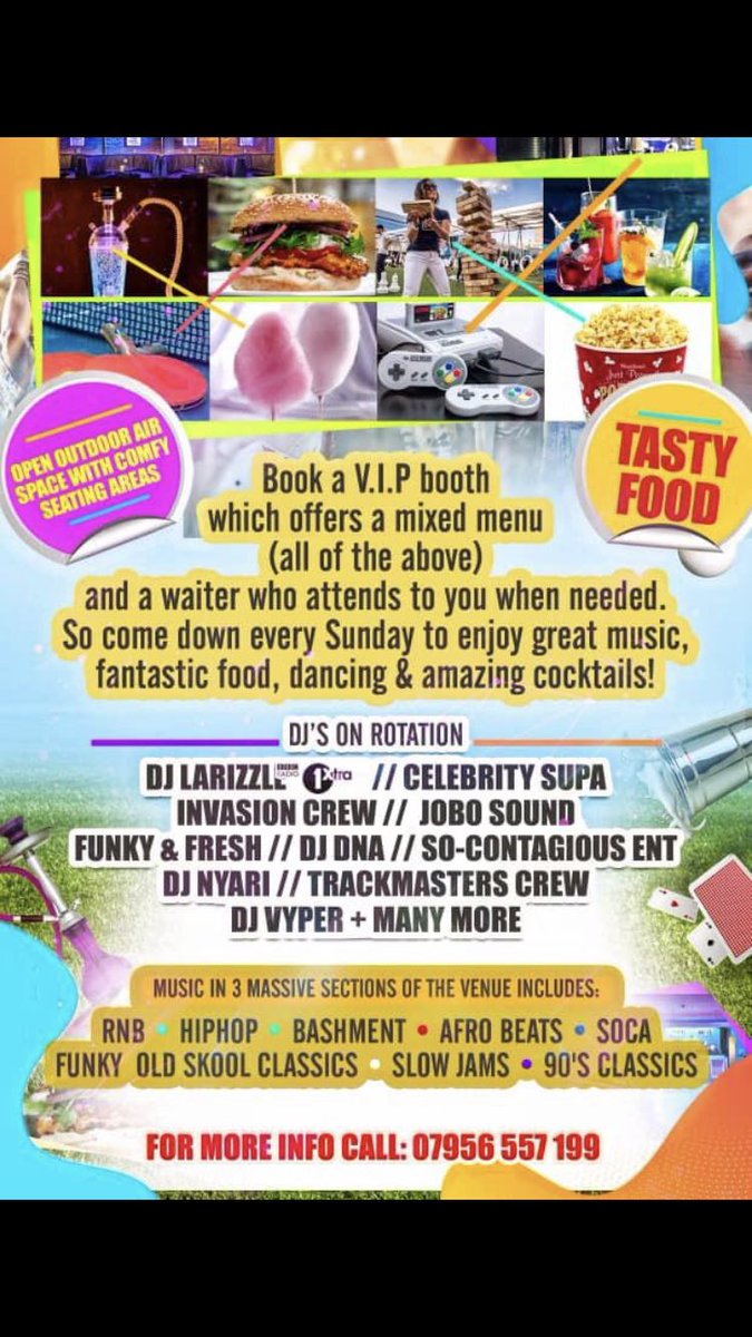 PLAYSunday1's tweet photo. WHATS YOUR PLANS THIS SUNDAY? 👀🤔  @JayCostello9  

We have a perfect spot to end your weekend. From drinks, shisha, food, music &amp; games..this event offers something for everyone🤪🥳

Join the fun this Sunday. 

📍Black Leaf Lounge, NW9 6LP 
Tickets available in bio https://t.co/g4e7sN1hiu