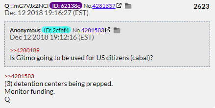 124. QDrop 2623 tells us that Gitmo is being prepared for all the folks that are going to be shipped there shortly. Any day now we're gonna fill up Gitmo with Deep Staters...Any...Day...Now.