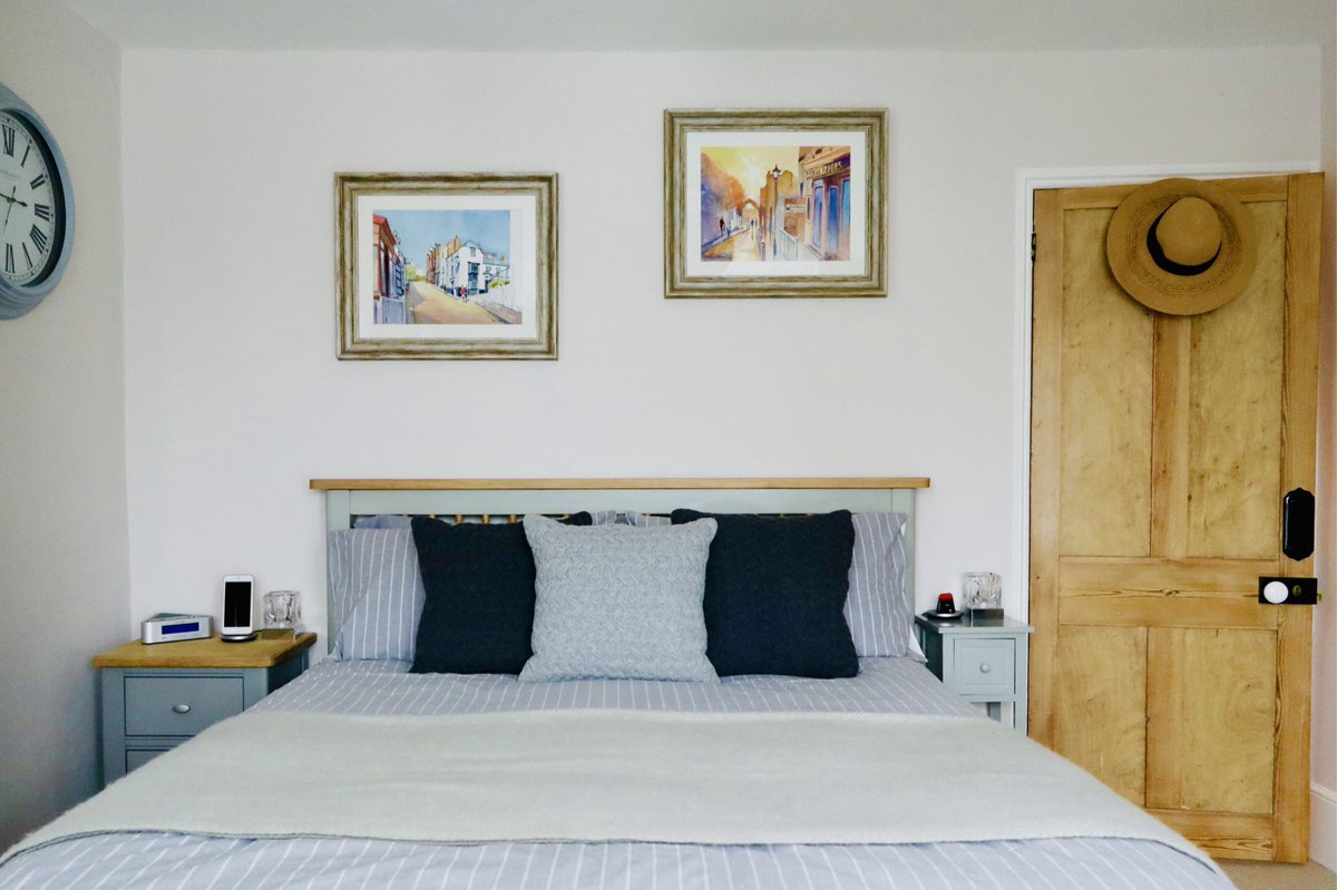 BBroadstairs's tweet photo. Our master bedroom is looking even better now our watercolours of The Old Curiosity Shop, Harper’s Bar &amp; York Gate - all outside Harbour Haven by local artist Peter Day are up!🌟

#broadstairs #Thanet #peterday #kent https://t.co/sFrLiuAFjz