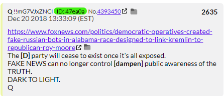 126. QDrop 2635 again promises us the Democratic Party will be destroyed once the truth comes out. It seems the truth doesn't want to be found.