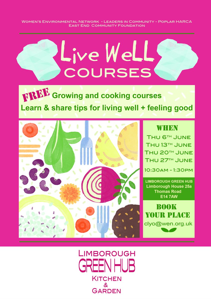 SayIt_Poplar's tweet photo. Starting today! Free growing and cooking courses. Learn and share tips for living well and feeling good. Thurs 6,13,20,27thJune, 10.30am-1.30pm. Limborough Green Hub, Thomas Road E14 7AW https://t.co/R2EXWBgjbZ