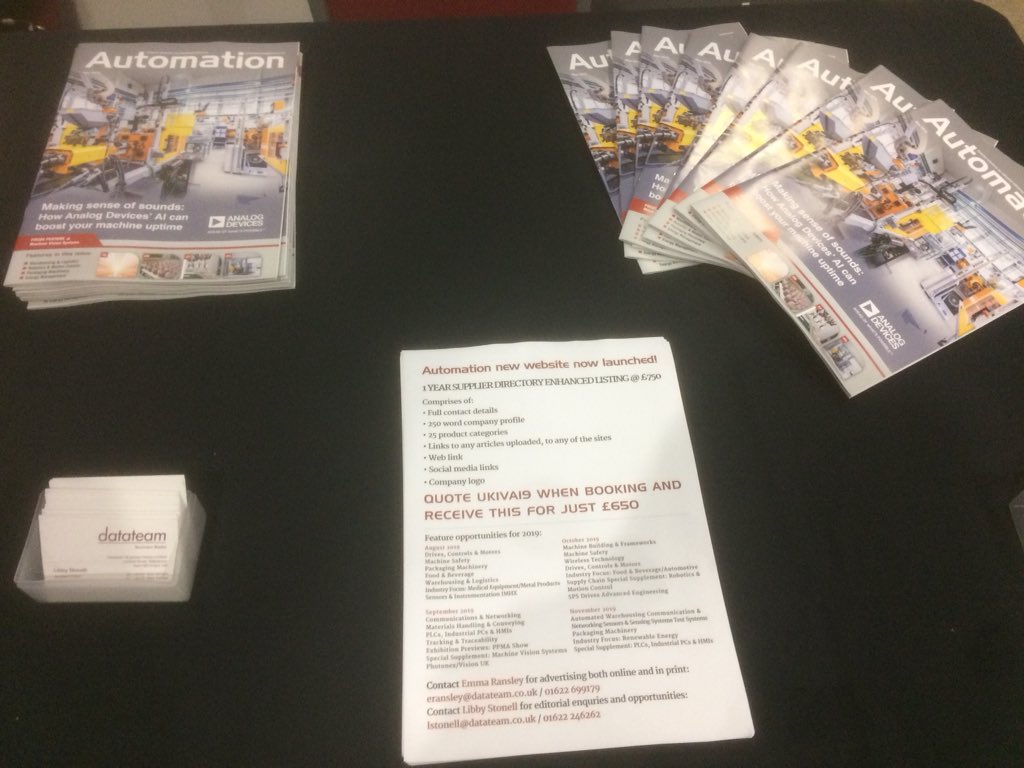 AutomationMagUK's tweet image. Come visit us at Theatre 6: Understanding Vision Technology #UKIVA #MachineVisionConference2019 #MVC2019 @UKIVAconfex