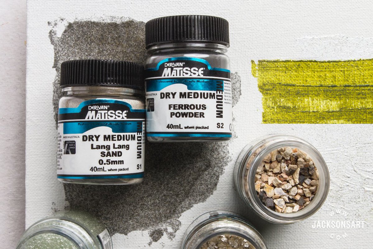 JacksonsDalston's tweet photo. Derivan Matisse Dry Mediums can used with Oils and Acrylics to give unique textures to a work. From Black Flakes and Crushed Garnet to Pumice and Ferrous Powder there are eighteen different effects to choose from. Available in 40ml jars from our Dalston shop. #Derivan #N16 https://t.co/UckjJ7Kj9f