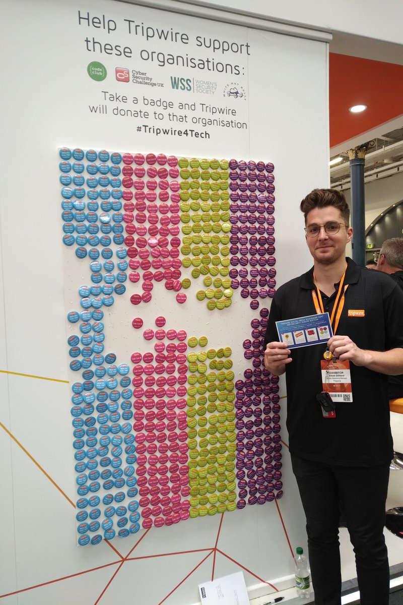 Don't forget to collect a rally pin badge from @TripwireInc stand E50 to trigger a £1 donation and tweet with #whitehatrally and #tripwire4tech to generate a further £ too!