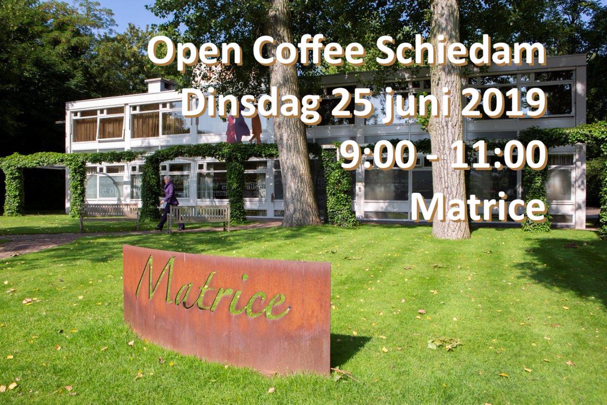John_Smits's tweet photo. Uitnodiging: Open Coffee Schiedam bij Matrice (dinsdag 25 juni, 9:00-11:00 uur) - https://t.co/ipQR3B89J2 https://t.co/1f3HeOFOXO