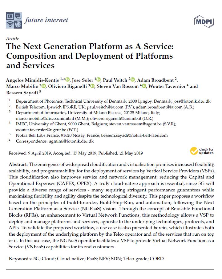 New Publication:
"The Next Generation Platform as A Service: Composition and Deployment of Platforms and Services"
mdpi.com/1999-5903/11/5…
Welcome to read~
#5G #SDN #Cloud