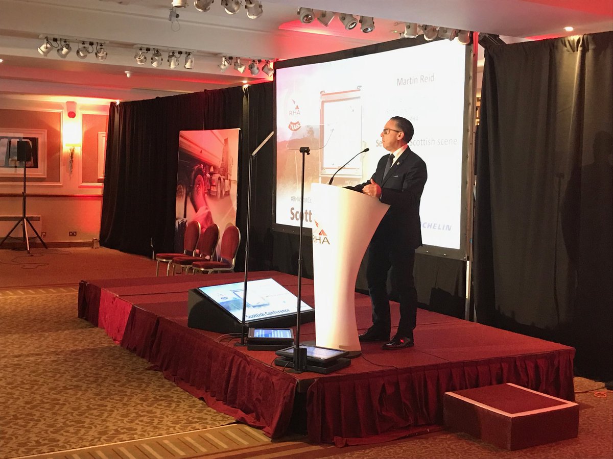 Huge number of issues facing #Scottish hauliers. RHA will continue to keep haulage on the agenda, ⁦@RHARichardB⁩ tells #RHAScotConf