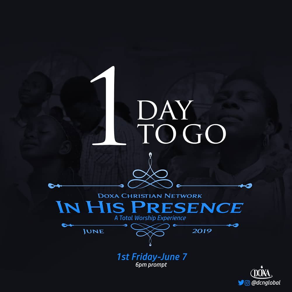 dcnglobal's tweet photo. It's one day to #InHisPresence #June2019Edition
It's time to go beyond, the call to intimacy is growing louder by the day. As we approach the eminent appearance of the Lord we must draw near with prepared hearts! https://t.co/tS4iggc8TF