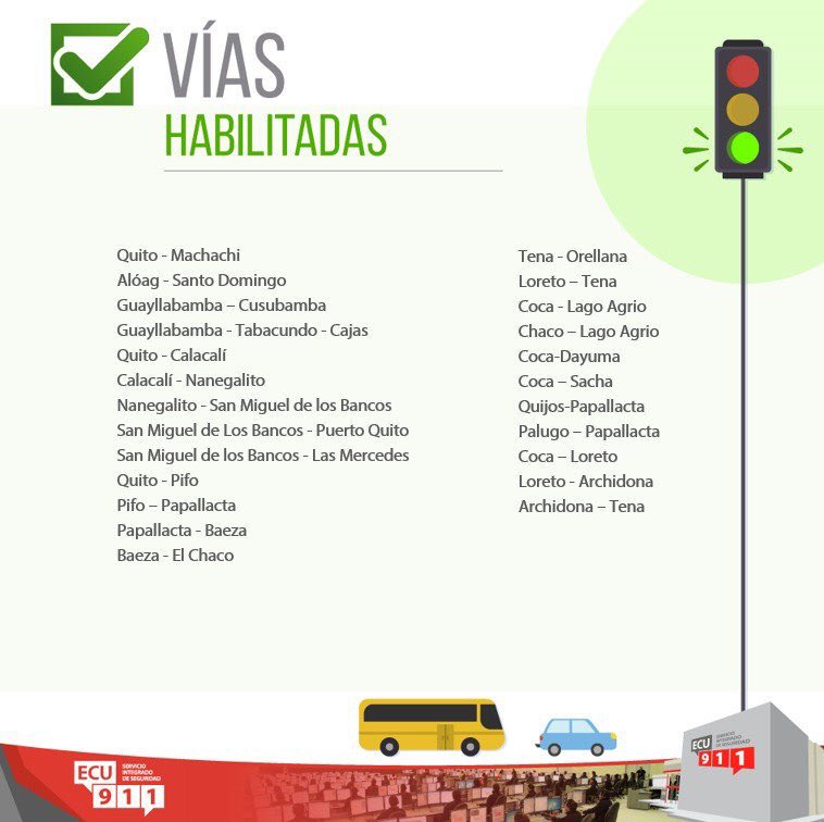 ECU911Quito's tweet photo. #VíasECU911 | Revise el estado vial de Pichincha, Napo y Orellana, recuerde conducir con precaución https://t.co/IeP8vcFOxu