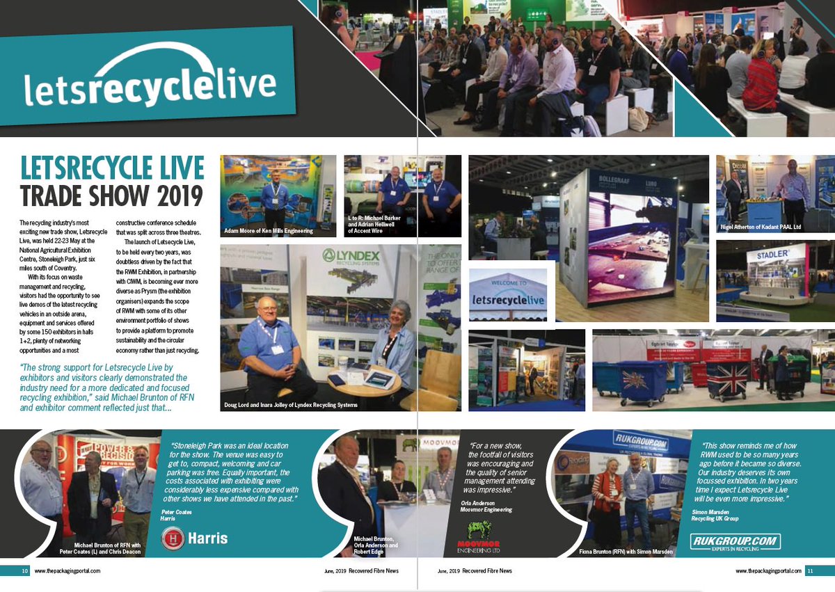 Letsrecycle Live (@letsrecyclelive) on Twitter photo Huge thanks to <a href="/PackagingPortal/">Brunton Publications</a> for this great article on #LetsrecycleLive in their latest edition of "Recovered Fibre News"!
Featuring <a href="/HarrisEquip/">Harris</a> #Moovmor <a href="/RecyclingUK/">Recycling UK Ltd</a> <a href="/KenMillsEngLtd/">Ken Mills Eng. Ltd</a> <a href="/AccentWireUK/">Accent Wire UK</a> <a href="/Kadant/">Kadant Inc.</a> <a href="/LyndexRecycling/">Lyndex Recycling</a> & more Huge thanks to <a href="/PackagingPortal/">Brunton Publications</a> for this great article on #LetsrecycleLive in their latest edition of "Recovered Fibre News"!
Featuring <a href="/HarrisEquip/">Harris</a> #Moovmor <a href="/RecyclingUK/">Recycling UK Ltd</a> <a href="/KenMillsEngLtd/">Ken Mills Eng. Ltd</a> <a href="/AccentWireUK/">Accent Wire UK</a> <a href="/Kadant/">Kadant Inc.</a> <a href="/LyndexRecycling/">Lyndex Recycling</a> & more