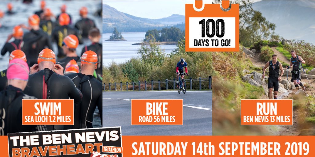 Today marks 100 days until the 2019 Ben Nevis Braveheart Triathlon! #BraveheartTri #Triathlon #BenNevis