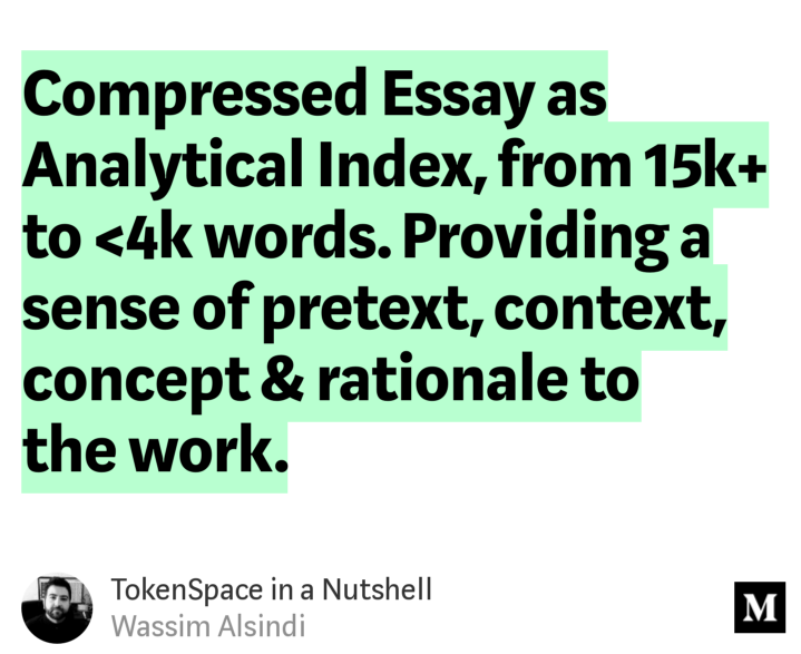 parallelind's tweet photo. Freshly published article and somewhat of a wacky experiment. To take a Feyerabend approach and re-construct a compressed #TokenSpace essay from the table of contents of the completed manuscript. Feedback welcome.
Medium:
https://t.co/h0NFmamoub
Website:
https://t.co/gqQHQu8p1L https://t.co/5g78Tq7iw9
