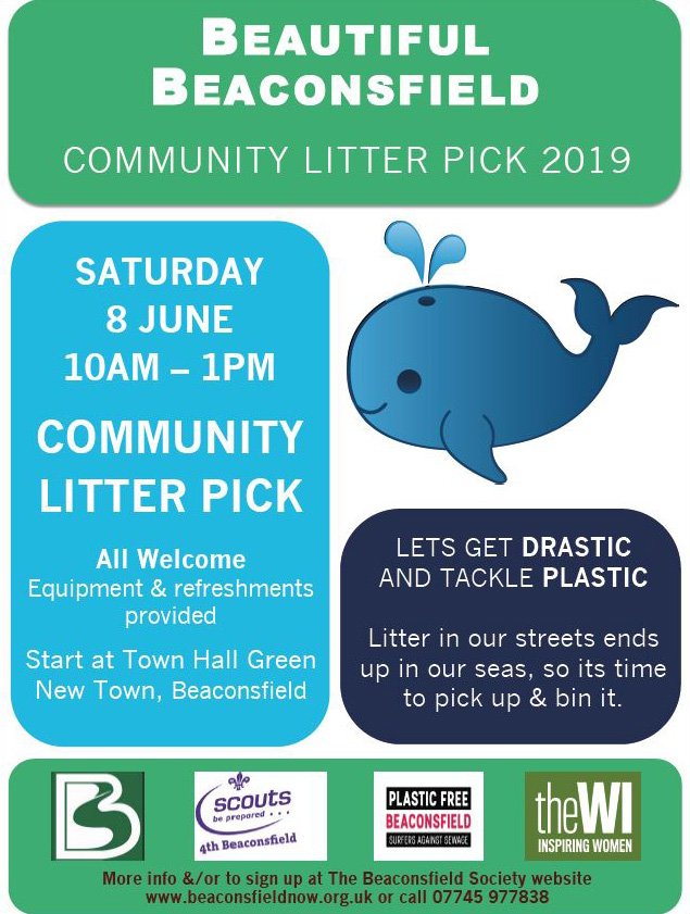 #ICYMI - Don't forget the Annual Beaconsfield Litter Pick on Saturday 8th June - help us keep Beaconsfield Beautiful from 10am - 1pm. We'll see you there! #community #litterpick #beaconsfield #bucks #tidyup #waronplastic #countryliving #markettown