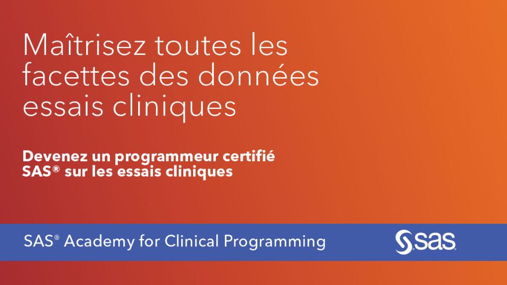 SASFrance's tweet image. Lancez une carrière dans l'industrie pharmaceutique. Devenez un Programmeur Essai Clinique SAS Certifié.
Inscrivez-vous aujourd'hui : 2.sas.com/6010EYFm6
#SASFormation #ClinicalProgrammer #clinicaltrials #pharma