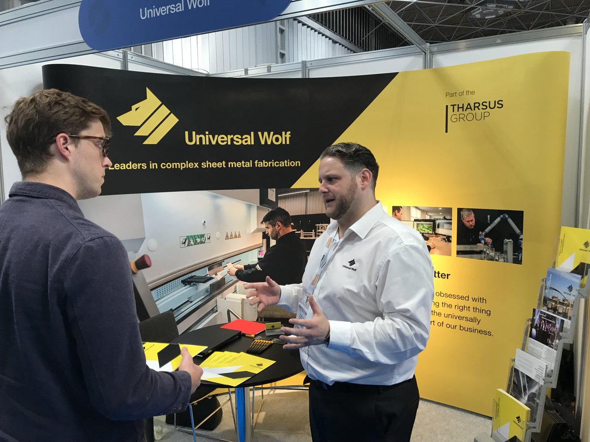 UniversalWolfUK's tweet photo. It's the final day of @SubconShow! There's still time to meetthe #wolfpack on stand G11 - pop along and say hello to Craig and James! #complexmetalfabrication #ukmfg #subcon2019 https://t.co/GtDHSsb1aH