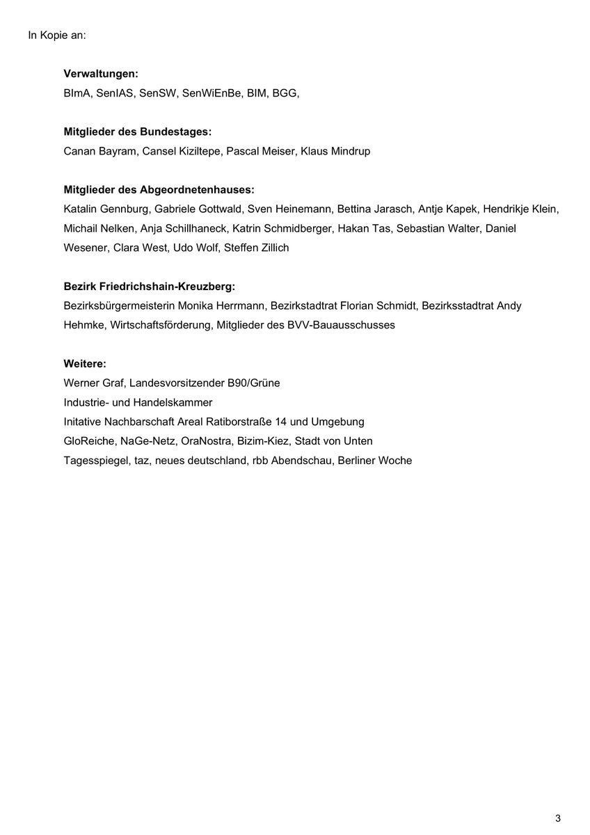 Mal wieder einen offenen Brief an die Senatsverwaltung für Finanzen geschrieben, die den kooperativen Prozess ignoriert und undemokratisch über alle Köpfe hinweg regiert. Wir müssen das Areal gemeinsam entwickeln, <a href="/Senfin/">Senatsverwaltung für Finanzen</a>!