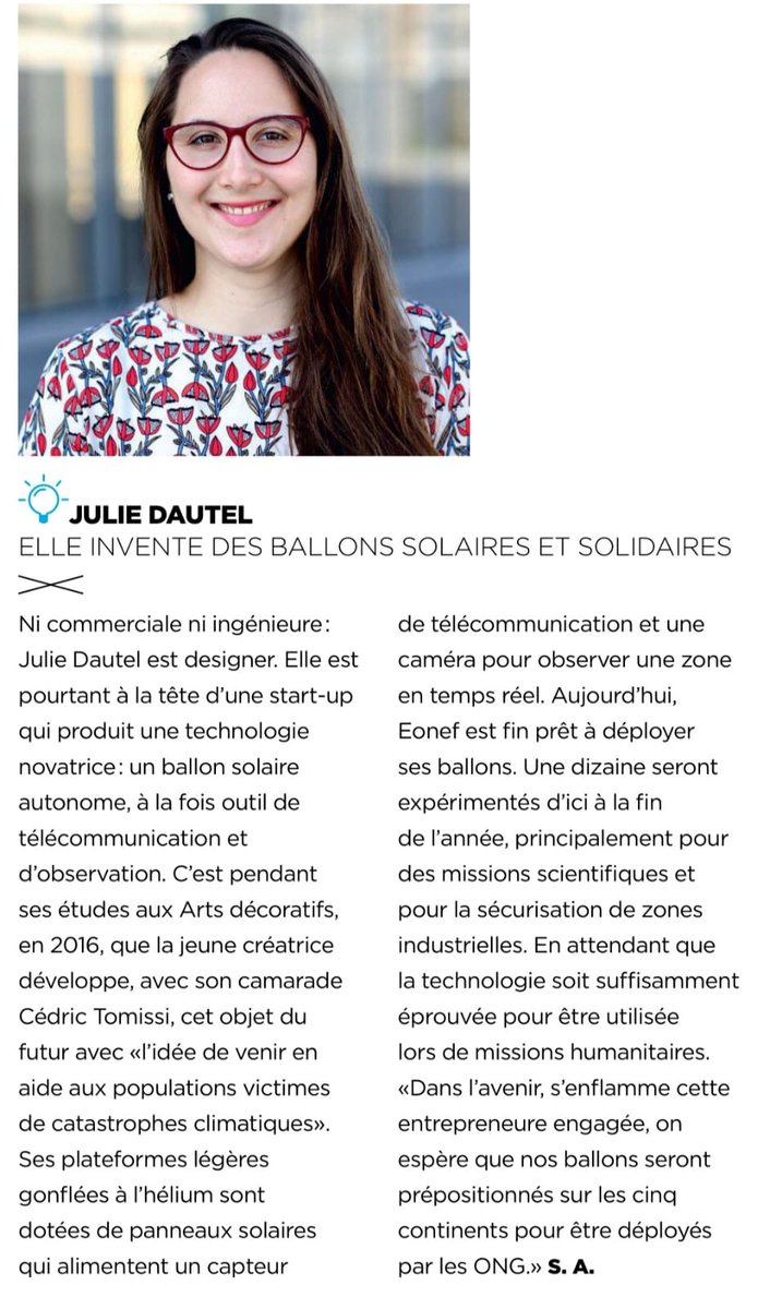EONEF_aerostat's tweet photo. Ce mois-ci @ManagementMag met les #femmes 🙋‍ à l’honneur. On les remercie pour leur bel #article sur notre cofondatrice @JulDautel et sur la mise en avant d’#EONEF. Nous sommes convaincus que la richesse des profils et leur #diversité sont toujours des atouts en #société ! https://t.co/vsOcurJ0KB