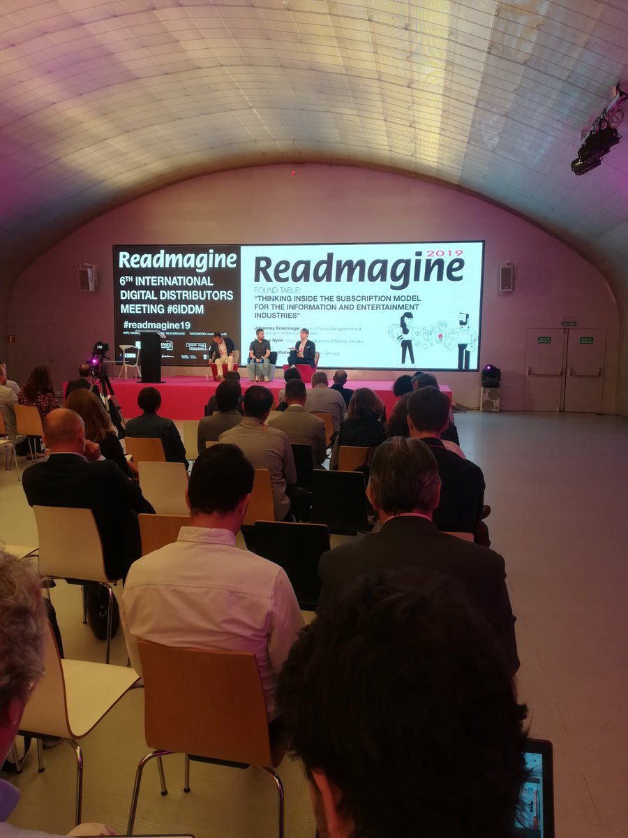 lecturalab's tweet photo. #Readmagine19 #6IDDM Magnus Nitell 🗨️
#Nextory was born in Sweden in 2015. By 2020 they will reach a dozen countries. The data provided by the platform are optimistic: 68% of costumers say they read more since they use the platform" https://t.co/383P2GChYR