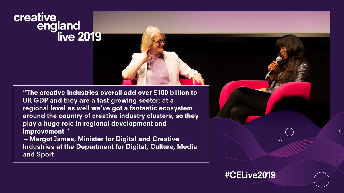 WeAreCreativeUK's tweet photo. We were thrilled to have @margot_james_mp at #CELIVE19. She shared her thoughts on the importance of creative clusters in the regions for the the UK economy. https://t.co/gEDLvWOIvE