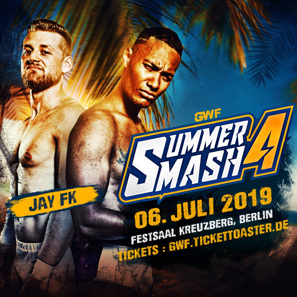 WeAreGWF's tweet photo. They are #FresherThanYou - @JaySkillet &amp; @itzkaspin are having their GWF debut at #SummerSmash4! Are you ready for #JayFK? Tickets: https://t.co/Fms4gAfzog https://t.co/0LUvJwoR0A