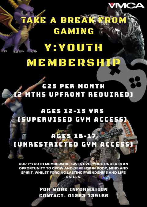 LythamYMCA's tweet photo. Y:Youth Membership
£25 per month (2 months upfront requiered) 0 - 17 Yrs old
Take a break from gaming!💪
#YMCALytham #Yyouth #TakeABreakFromGaming https://t.co/HlgJhLSyC2