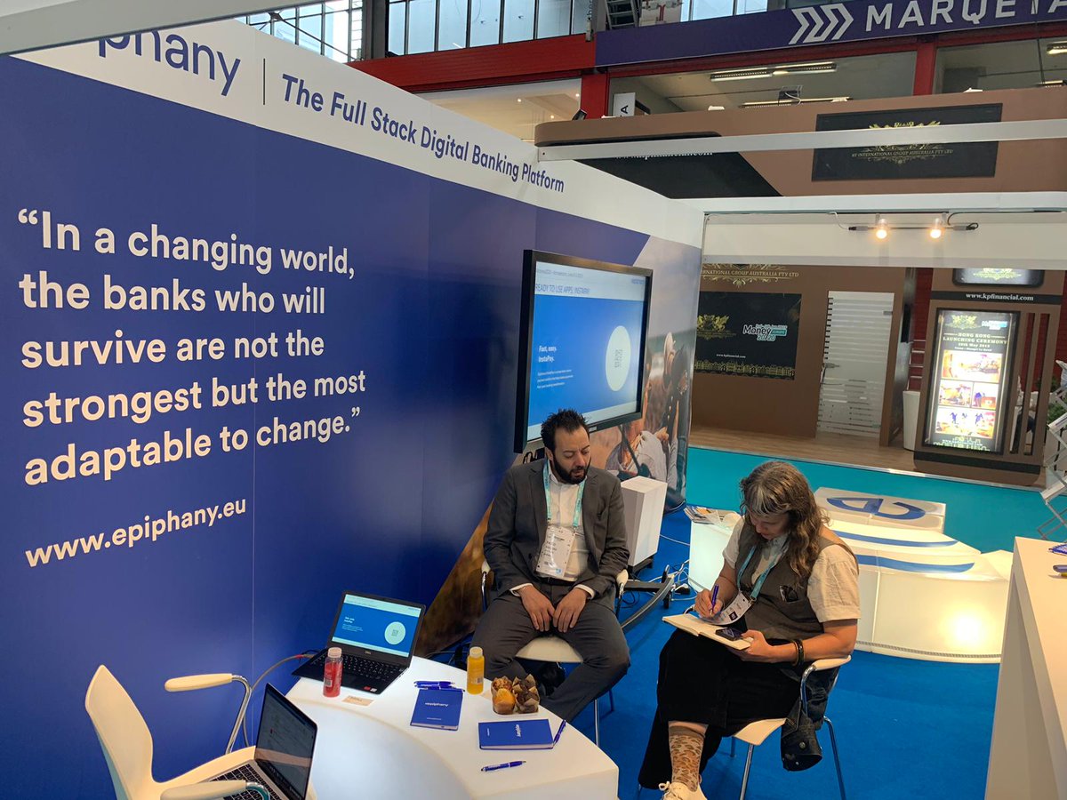 Epiphany_Srl's tweet photo. #Money2020 was such a blast! We met many clients and partners and discussed about #OpenBanking at our booth.
cc @JoannMoretti @spadaforapa
Check what forthcoming events you can meet us at here: https://t.co/nk5y23Ehmt https://t.co/4ZF4BIX9Gh