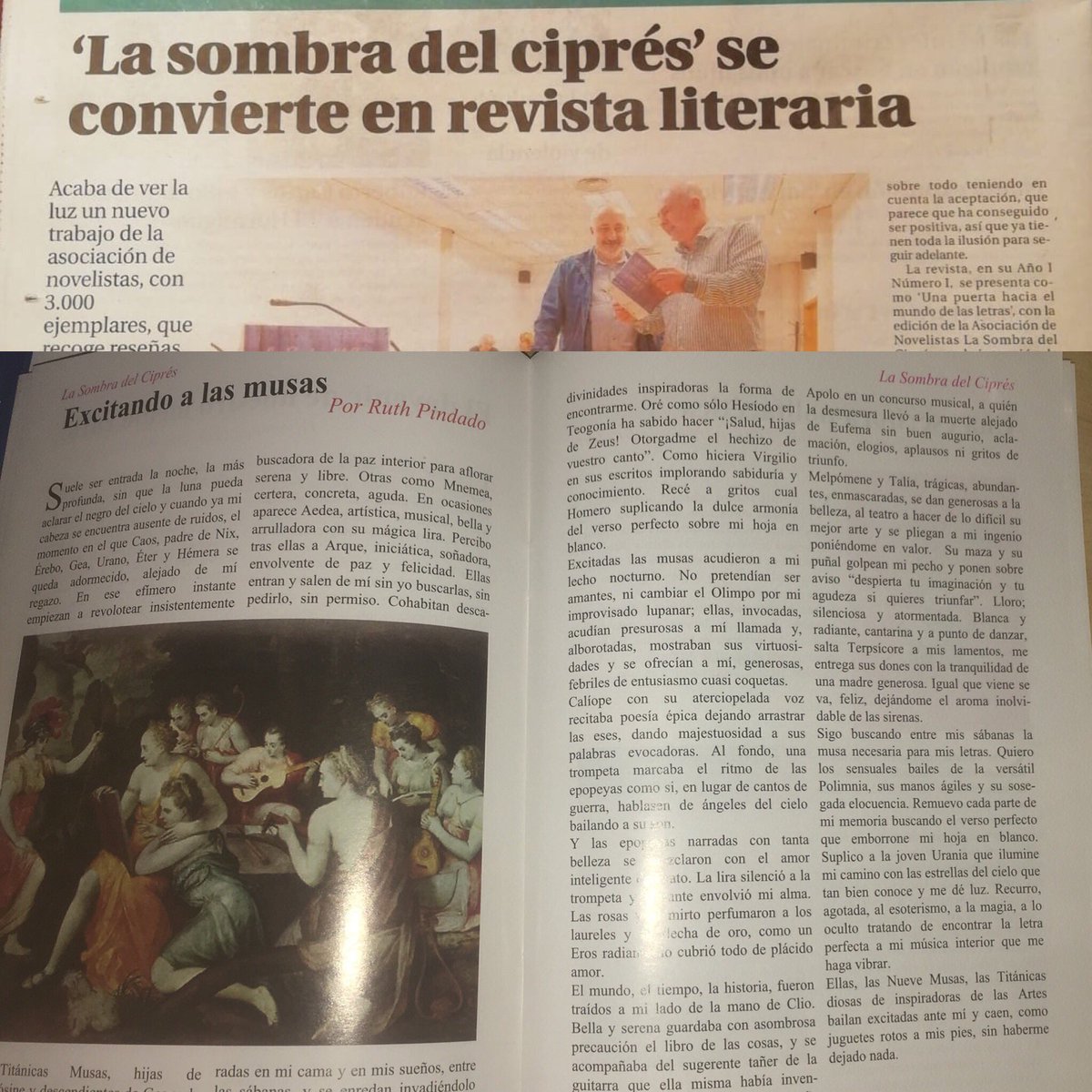 RuthRuthpindado's tweet photo. Es un #placer enorme formar parte de este #proyecto #lasombradelciprés #revistaliteraria #juntossumamos #letras #poesía #Ávilacultural https://t.co/djNm6CxJ8F