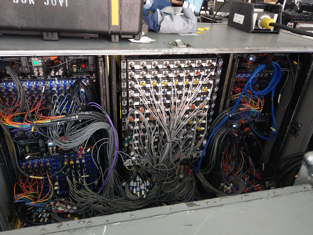 DiGiCo_official's tweet photo. @DiGiCo_official on the @bonjovi tour with 2 #SD7Quantum consoles and 32 Bit Cards provided by @clair_global 

Engineers: 
 
FOH - Bill Sheppell
Mons - Dave Skaff
System Tech - Andrew Dowling
RF - Ken “Cubby” McDowell

#BonJovi #Quantum7 #32Bit #DiGiCo #OwnTheRoom https://t.co/JQZcyI4jve