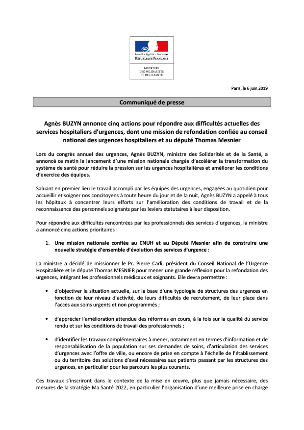 agnesbuzyn's tweet photo. Les professionnels le savent, #MaSanté2022 va permettre de mieux organiser le système à l'avenir pour éviter la surcharge aux urgences.

Mais des solutions immédiates sont également attendues. J'annonce aujourd'hui 5 actions prioritaires pour répondre à la détresse des soignants: https://t.co/89dzEj7iOz
