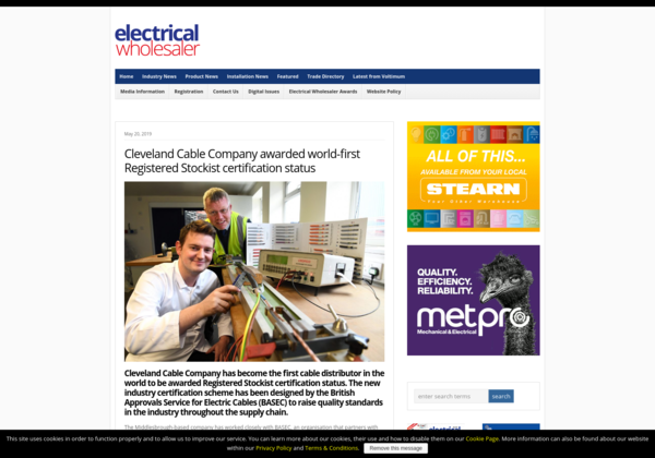 LutecUk's tweet photo. Cleveland Cable Company awarded world-first Registered Stockist certification status #surveillance #Cleveland https://t.co/04KVI3Bo9d https://t.co/ykh08I0jTZ