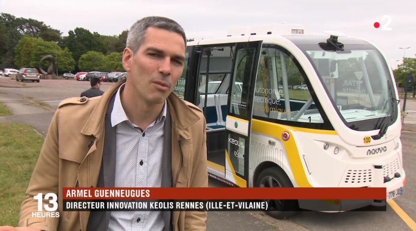 keolisrennes's tweet image. #NavetteAutonome 
A voir ou à revoir : les navettes autonomes de la  ligne 💯de #Rennes au journal télévisé de @France2tv (à 18min30) : francetvinfo.fr/replay-jt/fran…