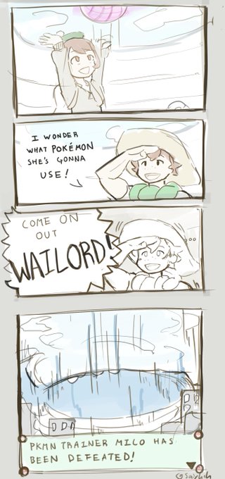 On the subject of Dynamax Wailord...

A late night comic, more pkmn content soon? 

Milo is shading his head despite wearing a hat 