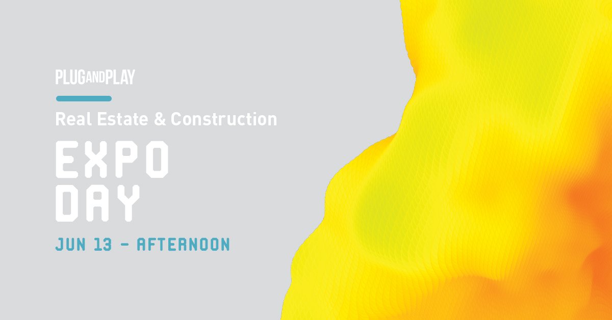 PlugandPlayTC's tweet image. We’re getting ready for the Plug and Play Real Estate &amp;amp; Construction Batch 3 Expo on June 13th! Watch this space! #PnPSummer2019

Check out the #RealEstate &amp;amp; #Construction #Startups taking part → bit.ly/2Kz461b