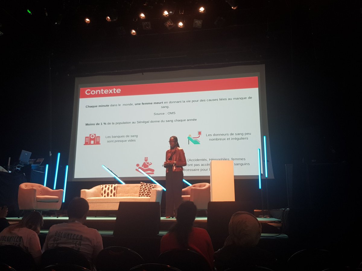 "Au Sénégal, le mobile et l'internet sont des moyens de communication privilégiés ce qui permet de mettre le digital au service de la mise en contact entre banques de sang et donneurs." 👏 Evelyn Ines Ntonga, fondatrice de Hope. #MicroW2D #Web2day #MEDTECH #TechForGood