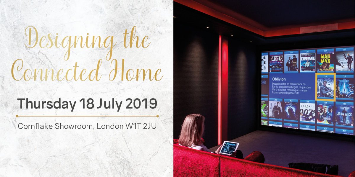 NEW EVENT for design and build pros! Join us for a special #CPD event on Designing Home Cinemas and Media Rooms | Free to attend - 18 July 2019, London buff.ly/31d2yjd  #interiordesign #riba #BIID <a href="/RIBA/">Royal Institute of British Architects</a> <a href="/theartofcontrol/">Cornflake</a>