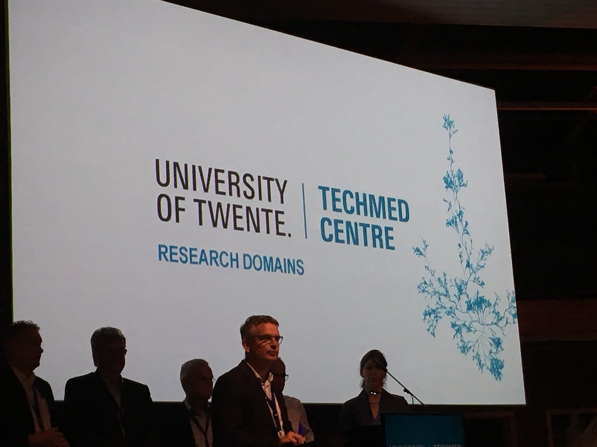 WTCTwente's tweet image. Presentation 5 Research domains of the UT #TechMed Centre: Imaging &amp;amp; Diognostics, Biorobotics, Medical physiology, Bioengineering Technologies, Health, Well-being &amp;amp; Technology. #TechMedEvent