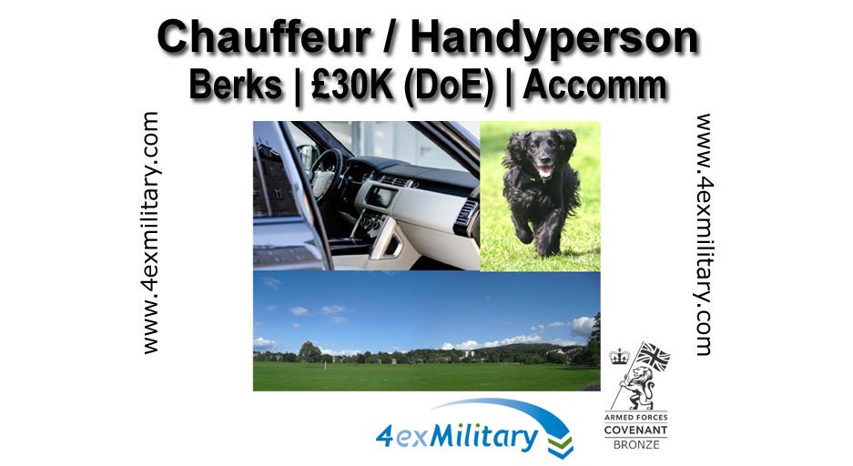 RecruitPers's tweet image. Private Household (West #Berkshire) seeks a full time professional couple as: chauffeur / handyperson &amp;amp; housekeeper.  Applications direct to: james@4exmilitary.com Full details on line &amp;gt;&amp;gt;&amp;gt; bit.ly/2WuaOwn
