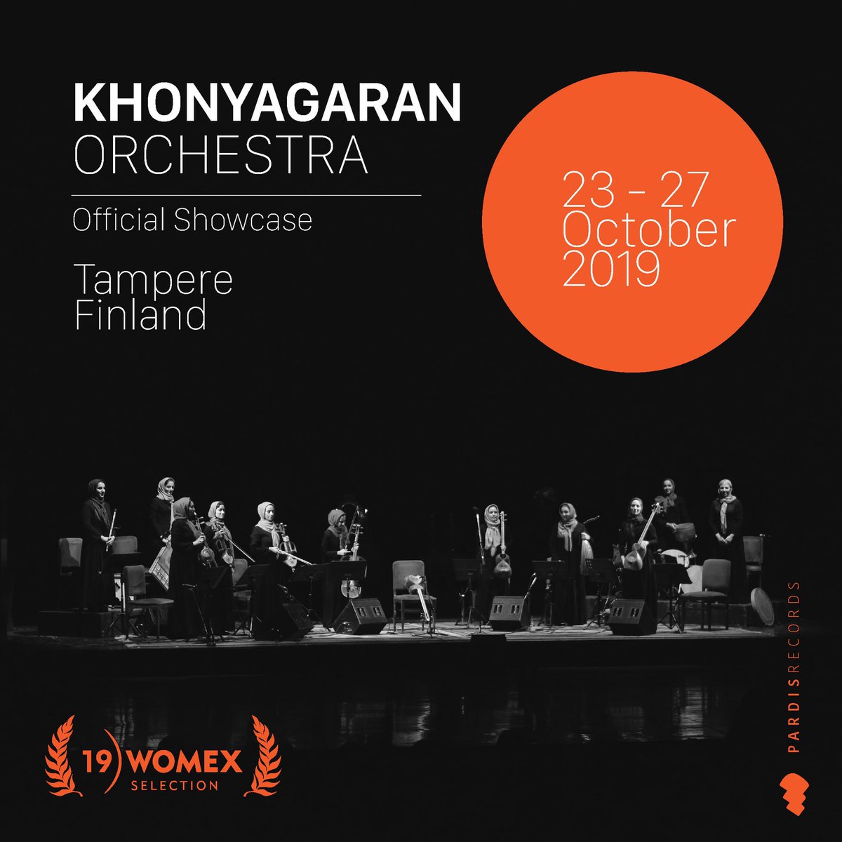 « Khonyagaran » female Orchestra from Iran,will performing a Showcase in World Music Expo on 26 OCT 2019 which is the most Important Expo in the World and Europe. This Orchestra is supported by #Pardis_Records to amplifying independent voices of women.
#WOMEX2019 #khonyagaranmehr