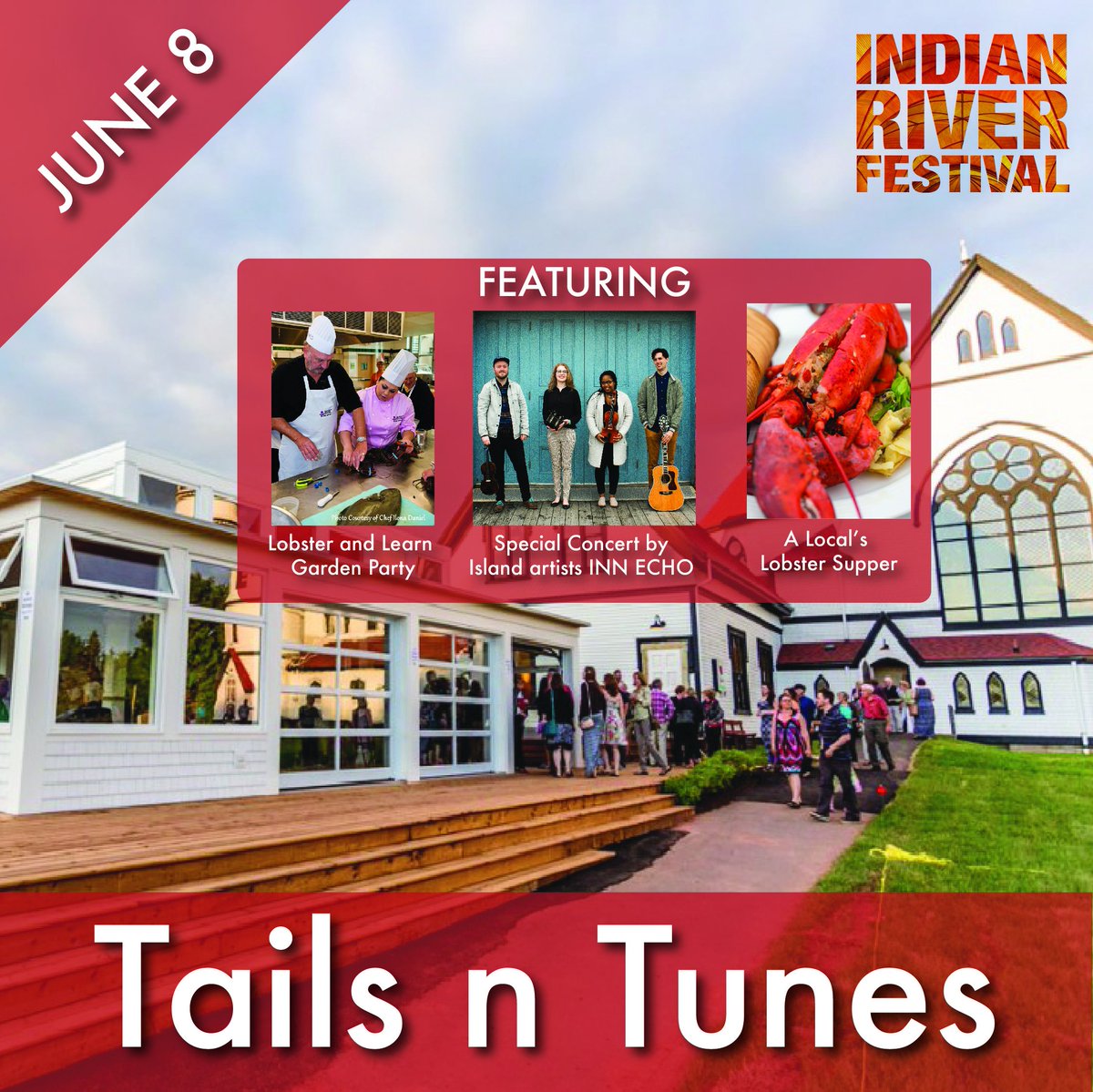 Are you hungry for some traditional PEI Lobster!? This Saturday, June 8th, TailsnTunes at Historic St Mary’s, in partnership with LobsterPEI! Don’t miss it!
Tickets at TailsnTunes.ca 

#peilobster #indianriverfest #chefilona #musicbreatheshere #historicstmary’s