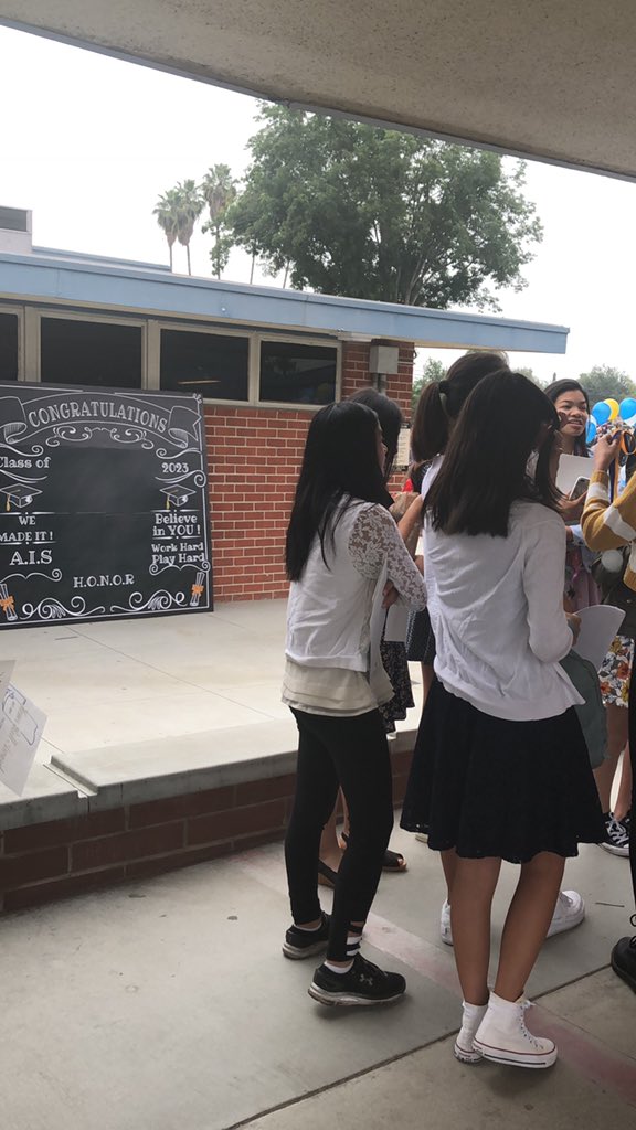 Our 8th graders are lined up and ready for promotion. The event starts at 9:00am sharp ✅ @AIS_Principal @misscaro19