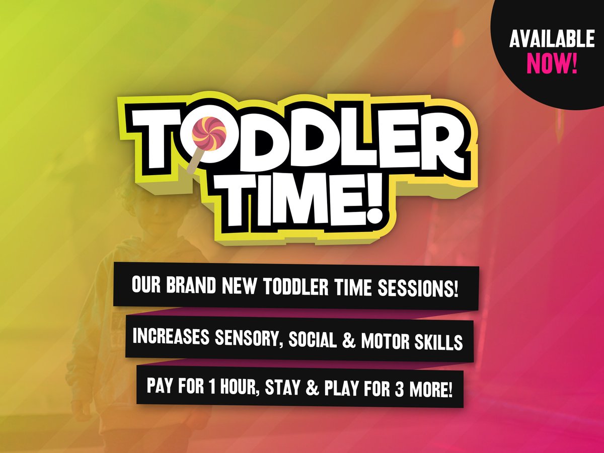 Have you experienced our brand new Toddler Time session yet? We are offering you the chance to pay for just one hour but with the option to stay for four! Yes, four hours 😃😃 Enjoy seeing your little one improve their sensory and social skills in a safe and fun environment.