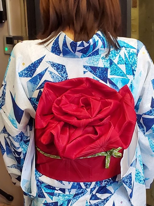 メーカー直送 竺仙【未着用】高級絹紅梅浴衣「撫子と糸菊」広襟