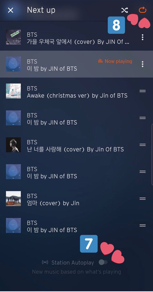 JIN_0613BTS's tweet photo. Search Soundcloud for 1204jin account. Stream using my account playlist. Set it up according to the attached image. You can safely increase the number of views by repeatedly adding and streaming multiple songs.
#이밤ByJin
#TonightByJin
#WeLove이밤3000
#JIN #진 #석진 #BTS @BTS_twt https://t.co/Boni09YWy4