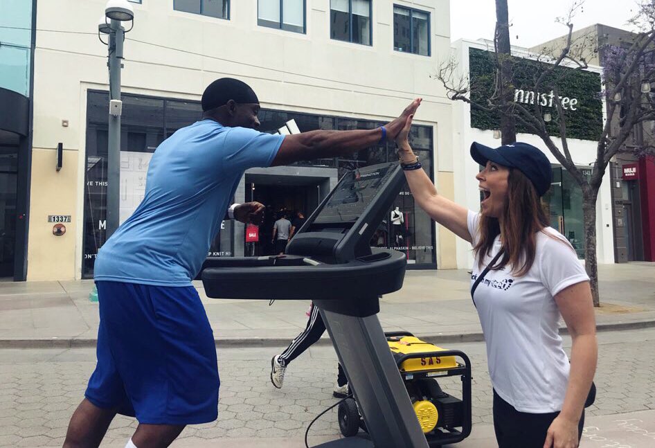backonmyfeet's tweet photo. #GlobalRunningDay recap: 3rd &amp; final Treadmill Challenge kicked off at the @SantaMonicaPier. Thanks to all in the LA area who supported! https://t.co/uasMgKOkGE